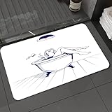 Tapis de bain antidérapant : le dessous antidérapant du tapis de bain est fabriqué en tissu non tissé de qualité supérieure par processus de moulage par points. Ce tapis antidérapant offre une adhérence pratique sur la surface du sol carrelé, de sorte qu'il ne glisse pas ou ne glisse pas pour augmenter votre sécurité. Le dessous de ce tapis de salle de bain est plus robuste et durable, ne s'use pas facilement et ne se détache pas et peut être utilisé pendant longtemps.