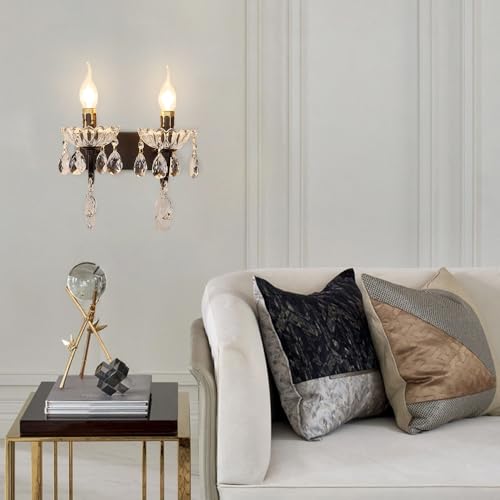 Applique murale métal douille E14 éclairage cristal orienté confort