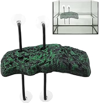 Turtle Basking PU Foam Fish Floating Island Floating Turtle Pier Reptile Ramp Terrapin Dock Floating Turtle Pier with Suction Cup for Amphibious AnimalsL