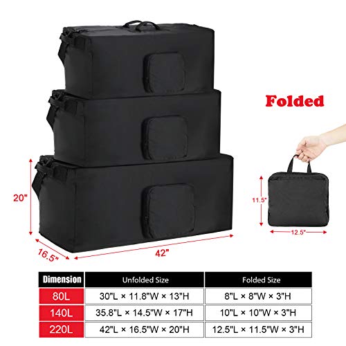 MIER Foldable Cargo Duffel Bag Heavy Duty Nylon Travel Duffle, 140L