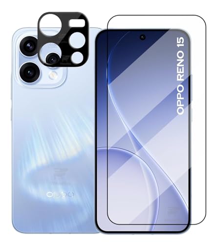 Image of [1+1 Tempered Glass for Oppo Reno 15 5G with Camera Glass Protector Edges to Edge Screen Guard Protector 9H Hardness - (Pack of 2)