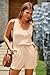 PRETTYGARDEN Women's Summer Casual Shorts Jumpsuit Plain Scoop Neck Button Down Sleeveless Tank Top Rompers With Pockets(Apricot,Small)