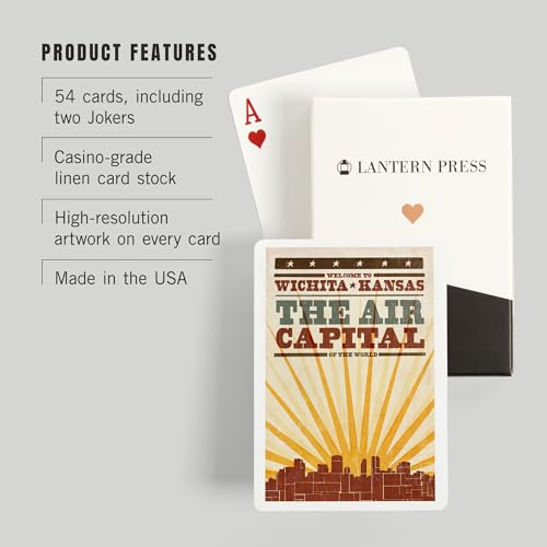 Naipes Poker Wichita Kansas, 52 cartas, tamaño póker miniatura 3