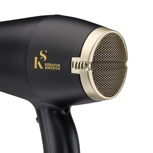 TRESemme Keratin Smooth Volume Shine Hair Dryer & Diffuser Gift Set - 2200W Powerful Blow Dryer, Heat Protection, Paddle Brush, Accessories, Black, 5543BU - Image 5