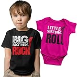 Big Brother and Little Sister Shirts For Siblings, Includes Size 3 and 3-6 MO