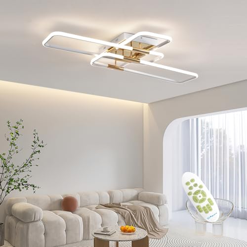 SXQYSM Led Dimmbar Deckenlampe Wohnzimmer Lampe Decke, Led Deckenleuchte, Wohnzimmerlampe Mit Fernbedienung, FüR Schlafzimmer Esszimmer KüChe Kinderzimmer