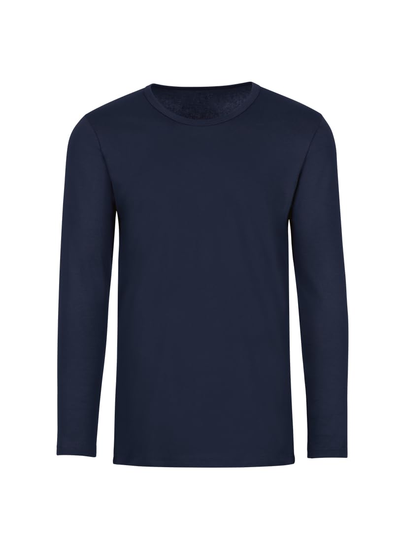 Trigema - Men's Long-Sleeved T-Shirt - blue - Large
