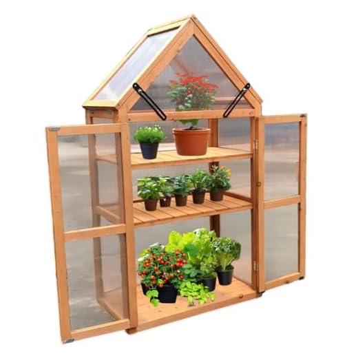 BTONGE New 5 Stück Samen Propagator Anzucht Set Mini Gewächshaus Anzuchtschale mit Deckel Zimmergewächshaus Anzuchtkasten mit Vents Dome für Pflanzenwachstum und Saatgutkeimung (12 Zellen) 11 Coemo Holz-Gewächshaus Jan – Stilvolles Design, 65x40x120 cm, Farbe Braun, Aufklappbare Türen und Dach, Winterschutz Gewächshaus -Wetterfestes Pflanzenhaus für Kräuter, Tomaten & Setzlinge