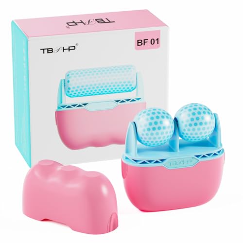 TBPHP Ice Roller-rodillo Masajeador de hielo para cuerpo ojos cuello y cara,Dos en uno herramienta de belleza de rodillos (Azul)