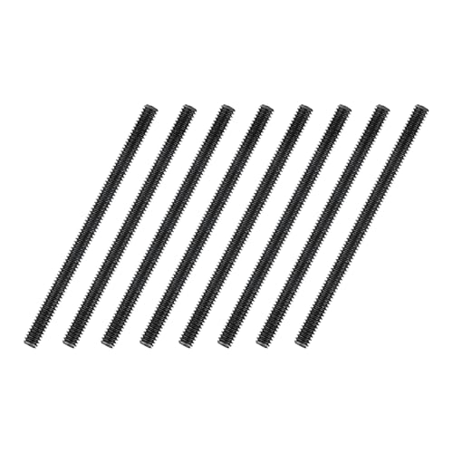 Image of sourcing map 8Pcs Fully All Threaded Rod, 1/4" Thread 20 Pitch 4" Length Carbon Steel Long Threaded Screw Threads Black Zinc Fully Studding Rod Bar for Furniture Garden Mounting Assembly
