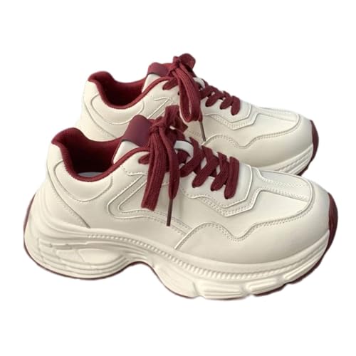 Chunky Platform Sneakers for Women Off White Walking Shoes with