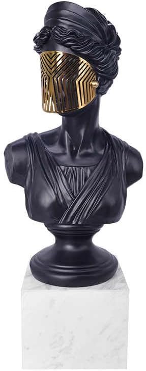 Modern Classical Bust Sculpture – Contemporary Art Figure, Entryway Decor for Hotel Lobby & Home Display (White)