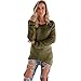 Produktbild Btruely Pullover Damen Warme Beiläufige Feste Langarm Sweatshirt Mädchen Strickjacke Bunt Bluse (Armeegrün, S)