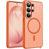 TOCOL for Samsung Galaxy S26 Ultra Case, Built-in Magnetic Ring, Drop Protection, Slim Translucent Matte Phone Case for Galaxy S26 Ultra 6.9 inch (Orange)