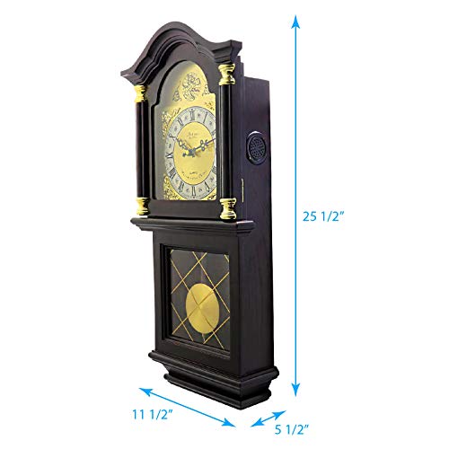 Bedford Clock Collection Swinging Pendulum Wall Clock, Cherry Oak #TOP4
