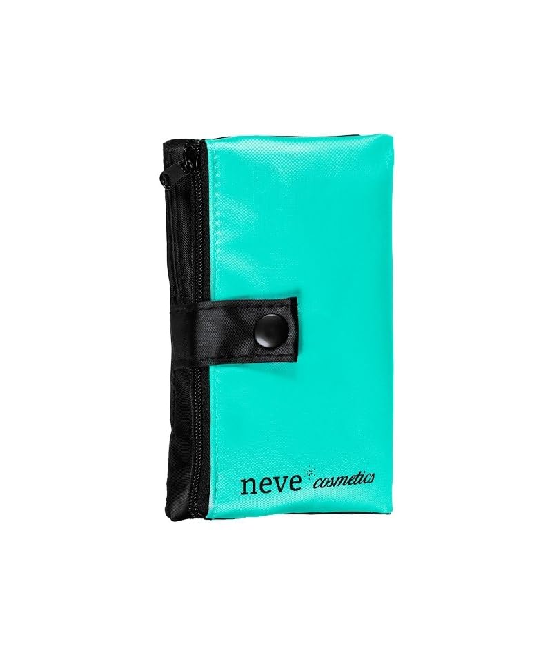 Neve Cosmetics Travel Brush Set in Handy Cosmetic Bag with Zip Pouch, Aqua Makeup, 7 Unità (Confezione da 1) - Image 2