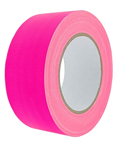 Ruban adhésif en tissu - 50 mm x 25 m - Mat fluorescent - Rose fluo Cover