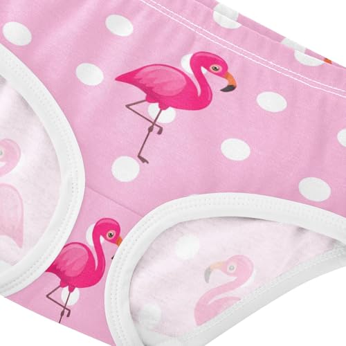 Pink Flamingos Polka Panties for Girl Toddler Girls Underwear Cotton Artistic Briefs Girls Undies 2t4