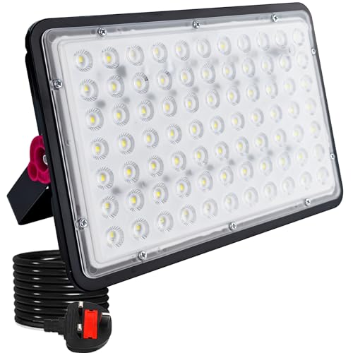 كشاف ضوء LED خارجي بقوة 200 واط من إندميرد، كشاف ضوء فائق السطوع بقدرة 20000 لومن و6500 كلفن، قابس بريطاني، كشاف ضوء LED للاماكن الخارجية بتصنيف مقاومة الماء IP66، مناسب للفناء والحديقة وساحة اللعب
