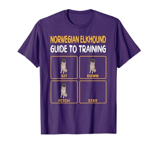 Funny Norwegian Elkhound Guide to Training Dog Obedience T-Shirt