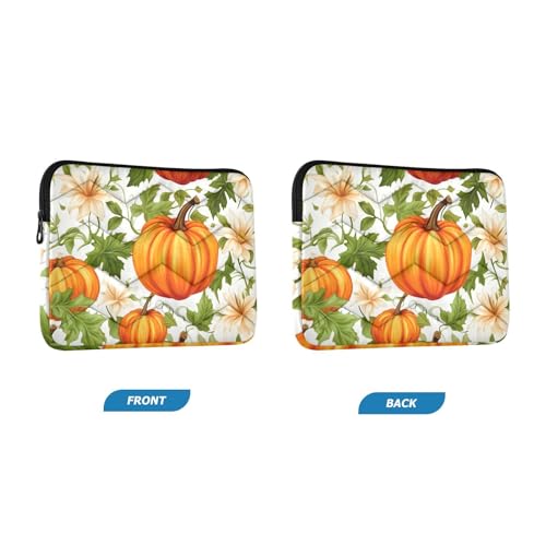 Funda para portátil 13-14 pulgadas con flores y calabazas miniatura 2