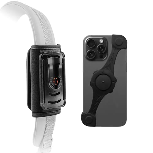 TOOLIN Rucksack Gürtel Handy Halter, Rucksack Gürtel Clip für iPhone, Rucksack Clamp Halterung für Handy Fit Wandern/Bergsteigen/Klettern (schwarz A)