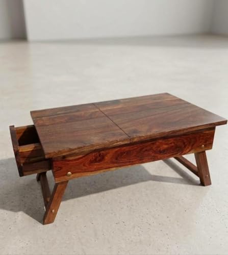 Image of Multifunctional Wooden Foldable Bed Table, 56 cm x 33 cm x 24.5 cm