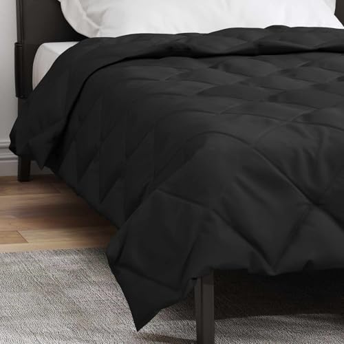 Couette d'été microfibre régulation température noire anti-acarien 220 x 155 cm - 4
