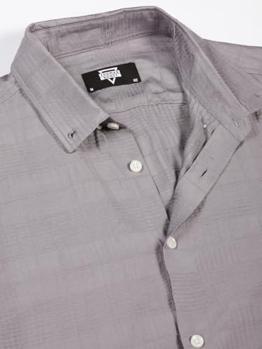 Image of Thomas Scott Men's | Self-Design | Full Sleeve | Slim Fit | Poly Cotton | Spread Collar | Casual Shirt
