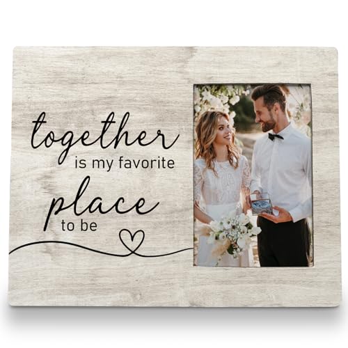 FLDAS Engagement Picture Frame 8x10, Wedding Picture Frame, Engagement Gifts for Couple, Engaged Gifts for Newly, Wedding Gift for Him Her,Together is My Favorite Place Photo Frame 5x7