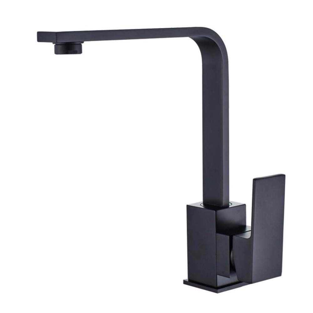 Robinet de cuisine noir mat avec mitigeur rotatif eau chaude et froide