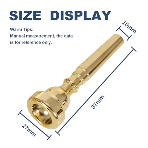 image for ROCHIX 1890 Gold Trumpet Mouthpiece 7C with Brass for Beginners and Ch