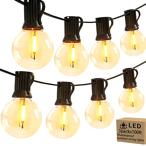Outdoor String Lights 300ft(100FTx3pack)Outdoor Lights with Waterproof Shatterproof 123 LEDS(3Spare)Connectable Patio Lights for Indoor Outdoor Backyard Garden Porch Party Led Outdoor String Light Outdoor String Lights 300ft(100FTx3pack)Outdoor Lights with Waterproof Shatterproof 123 LEDS(3Spare)Connectable Patio Lights for Indoor Outdoor Backyard Garden Porch Party Led Outdoor String Light