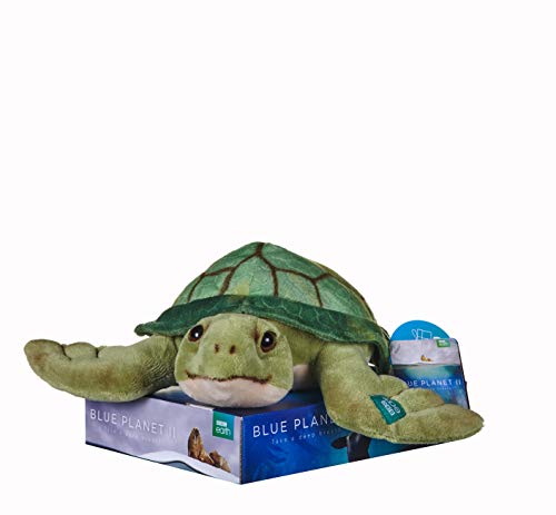 Posh Paws 12456 BBC Blue Planet II Peluche Tortue de Mer avec Présentoir 25 cm Vert