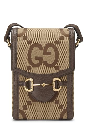 Gucci, Pre-Loved Brown Jumbo GG Canvas Horsebit Crossbody Mini, Brown