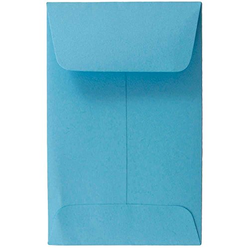 JAM PAPER #1 Coin Business Colored Envelopes - 2 1/4 x 3 1/2 - Blue Recycled - Bulk 250/Box