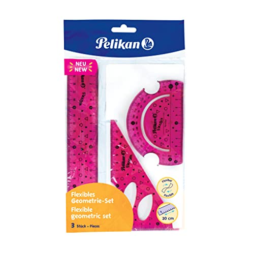 Pelikan 700917 Geometrieset, Lineal, Winkelmesser, Dreieck,...