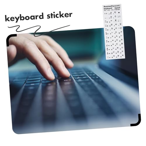 Pegatinas para teclado ruso SECFOU, pack de 10 protectores autoadhesivos de PVC para portátil 5