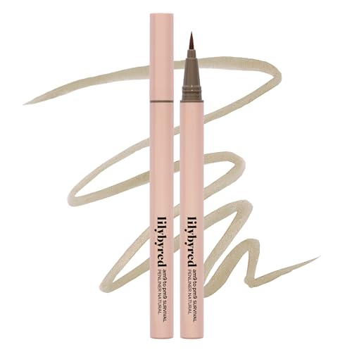 lilybyred AM9 to PM9 Survival Penliner Natural | Korean Soft Ash Tone Liquid Eyeliner, 0.1mm Ultra-Fine Brush, Quick-Dry, Smudge-Proof, Layerable Ash Pigment, Buildable Color, 0.035 oz. (03 Ash Taupe)