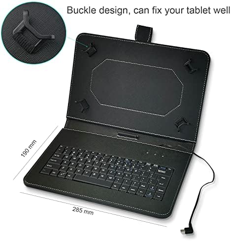 Cheap Universal Keyboard Pu Leather Case Cover for 9 inch-10.1inch 9",10.1" 10.8" Tablet PC with Micro USB Cable + Type C Adapter