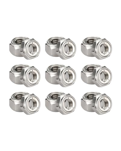 M6-1.0 Locknuts - IMScrews 304 Stainless Steel Locknuts - Durable Hardware for Home Repairs and Professional Projects Pack of 25