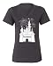 DisGear Women's Disney is My Home V-Neck T-Shirt (Large, Dark Heather Grey)