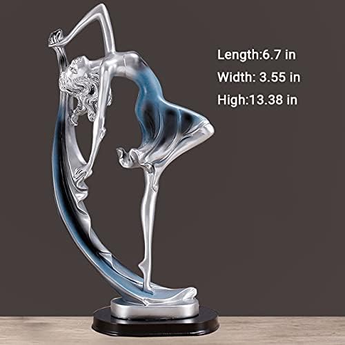 Resin Tabletop Art Ornaments, Handicraft Modern Simple Style Art Sculpture, Display Ornaments for Living Room, Bedroom, Office Desktop, Cabinets, Home Decor (Large,Blue Girl)