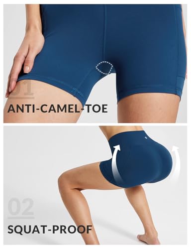 Image of baleaf Women's 8 inch / 5 inch / 3 inch Biker Shorts High Waist Yoga Workout Gym Running Volleyball Spandex Shorts with Pockets
