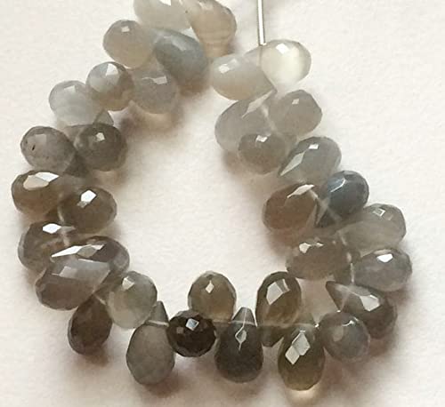 Perles de lune grise minéral naturel 6x10mm pour fil de collier artisanal diy