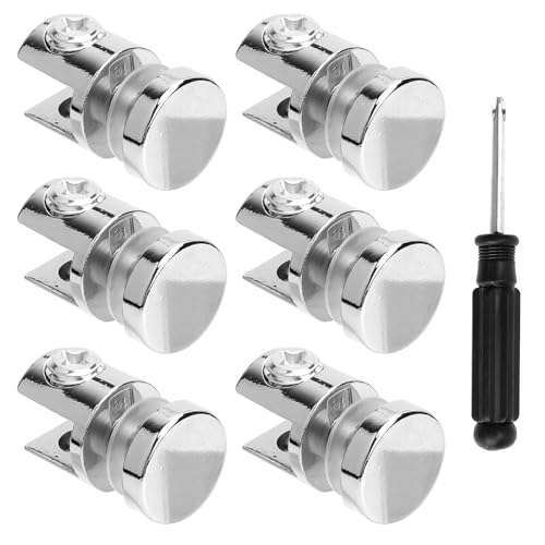 Set 6 Clips Supports Verre Tournevis Pinces Réglables en Zamak pour Verre 6‑10 mm Supports Antidérapants pour Étagères, Salle de Bain, Cuisine, Mur