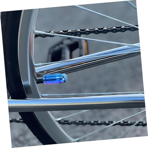2 piezas tapas de válvula francesa de aleación de titanio para bicicletas, tapas de vástago de válvula de neumático a prueba de fugas para bicicletas de montaña y carretera, sellado hermético, accesorios para ciclismo con instalación fácil y multiterreno miniatura 7