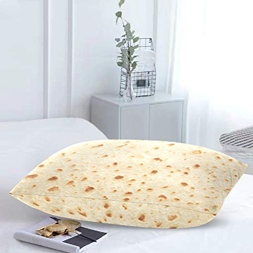 Kaariok Burritos Tortilla Giant Funny Realistic Food Pillowcase, Cotton Soft Pillow Case Cover Protector With Hidden Zipper 16 X 24 Inches #TOP3