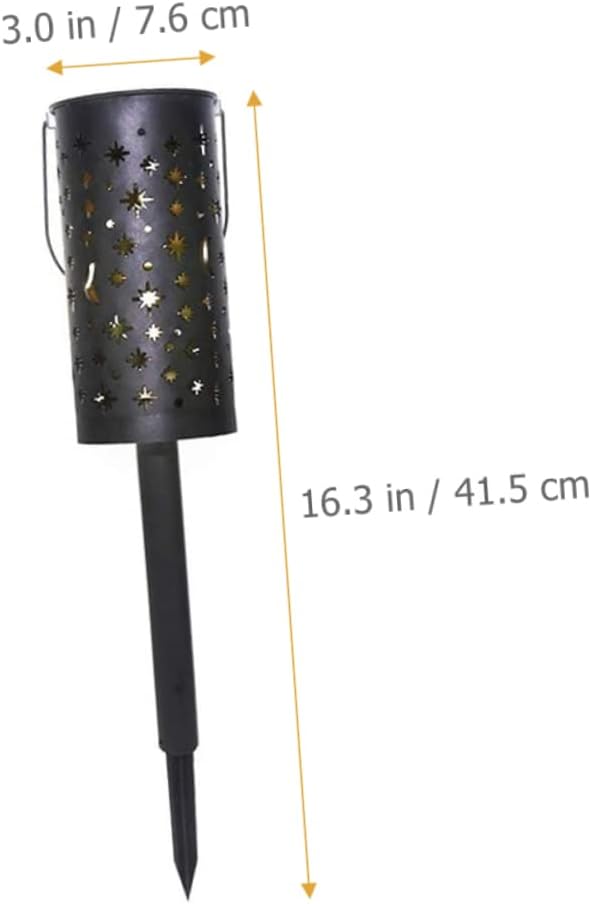 TEHAUX 4Pcs Solar Powered Iron Stake Lights for Garden Decorative Projection Lamps for Lawn Outdoor Landscape Lighting for Walkway Patio and Backyard Decor