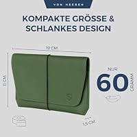 VON HEESEN Leder Reisepasshülle mit RFID-Schutz - Passport-Hülle aus echtem Leder - Reisepass-Organizer für stilbewusste Damen & Herren in Grün – Ansicht 6